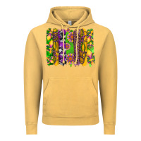 Vintage Mustard mardi gras sunflower fleur de lis leopard cowhide brushstrokes Vintage Hoodie - Artiststas