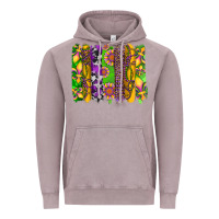 Vintage Zinc mardi gras sunflower fleur de lis leopard cowhide brushstrokes Vintage Hoodie - Artiststas
