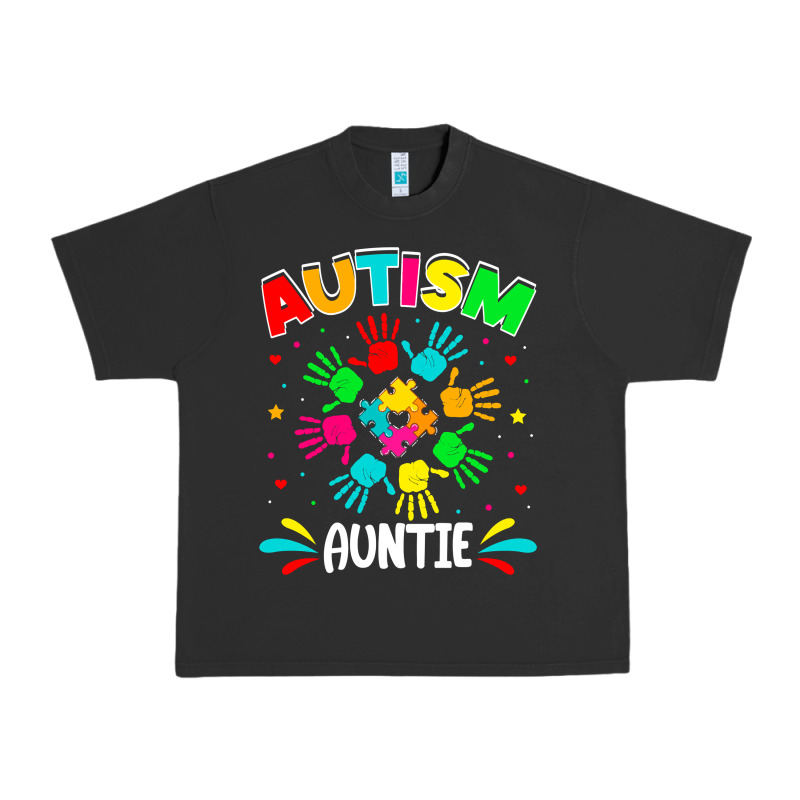 Autistic Auntie Puzzle Support Family Autism Awareness Sweatshirt Urban Heavy Tee by linhVisuals | Teevron