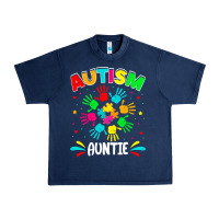 Autistic Auntie Puzzle Support Family Autism Awareness Sweatshirt Urban Heavy Tee | Teevron