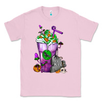 Bubblegum Pink Halloween Cold Drink Frappe With Tombstone Classic Tee - FaDigitalArtStudio