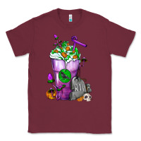 Burgundy Halloween Cold Drink Frappe With Tombstone Classic Tee - FaDigitalArtStudio