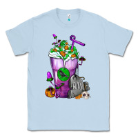 Dusty Blue Halloween Cold Drink Frappe With Tombstone Classic Tee - FaDigitalArtStudio