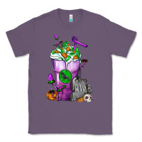 Lavender Halloween Cold Drink Frappe With Tombstone Classic Tee - FaDigitalArtStudio