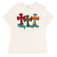 Bone merry Christmas cross Ladies Tee - CowhideDigitalArt