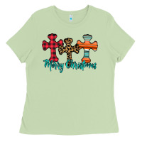 Matcha merry Christmas cross Ladies Tee - CowhideDigitalArt