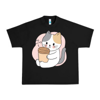 Black Cat Drinking Coffee Kitten Kawaii Japanese Kitty Urban Heavy Tee - linhVisuals
