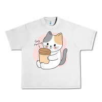 Lunar Rock Cat Drinking Coffee Kitten Kawaii Japanese Kitty Urban Heavy Tee - linhVisuals