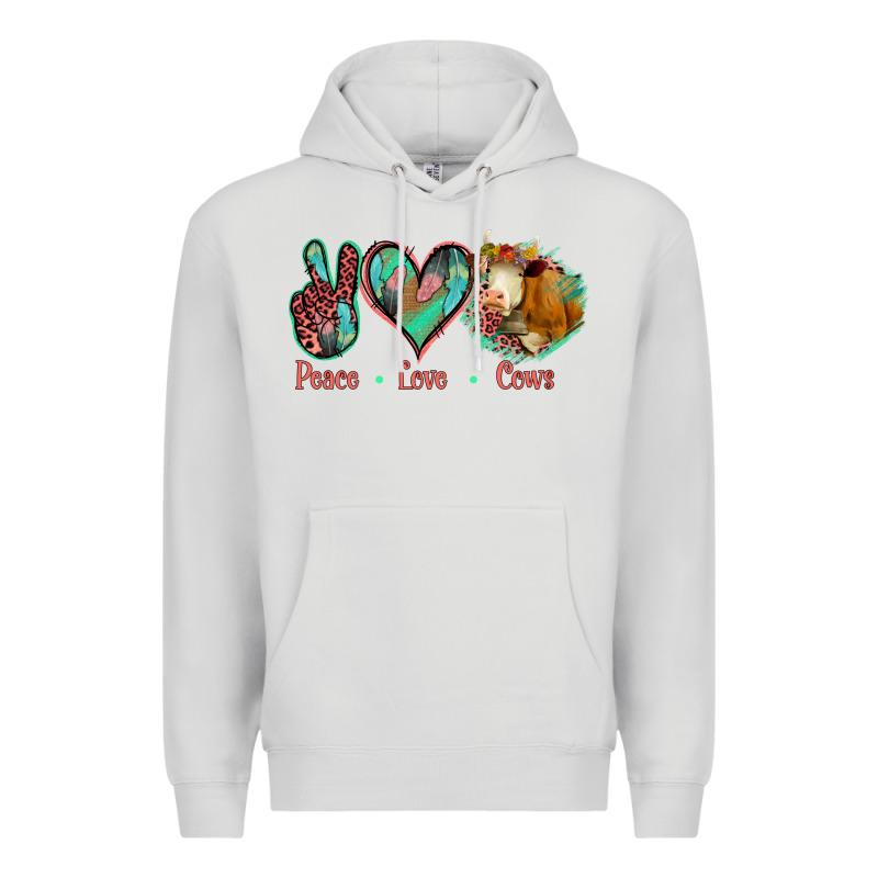 Peace Love Cows Premium Hoodie by Jasminsmagicworld | Teevron