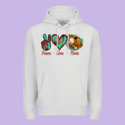 Peace Love Cows Premium Hoodie Designed By Jasminsmagicworld