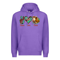 Purple Peace Love Cows Premium Hoodie - Jasminsmagicworld