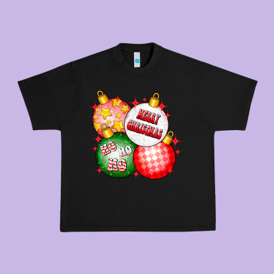 Merry Christmas Ball Urban Heavy Tee Designed By Cowhidedigitalart