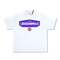 White LSU Louisianimals Urban Heavy Tee - linhVisuals