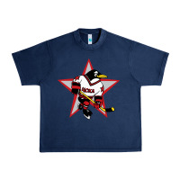 Navy Red Penguin 1990's Russian Urban Heavy Tee - linhVisuals