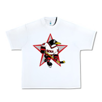 White Red Penguin 1990's Russian Urban Heavy Tee - linhVisuals
