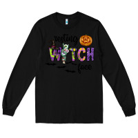 Black Resting Witch Face Long Sleeve Tee - CowhideDigitalArt
