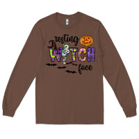 Chestnut Resting Witch Face Long Sleeve Tee - CowhideDigitalArt