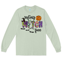 Matcha Resting Witch Face Long Sleeve Tee - CowhideDigitalArt