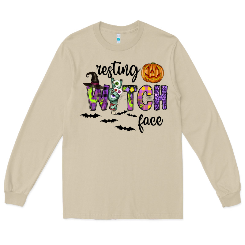 Resting Witch Face Long Sleeve Tee by CowhideDigitalArt | Teevron