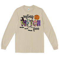 Mushroom Resting Witch Face Long Sleeve Tee - CowhideDigitalArt