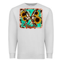 Dove Grey pisces turquoise cowhide Premium Sweatshirt - RanaPortraitStore