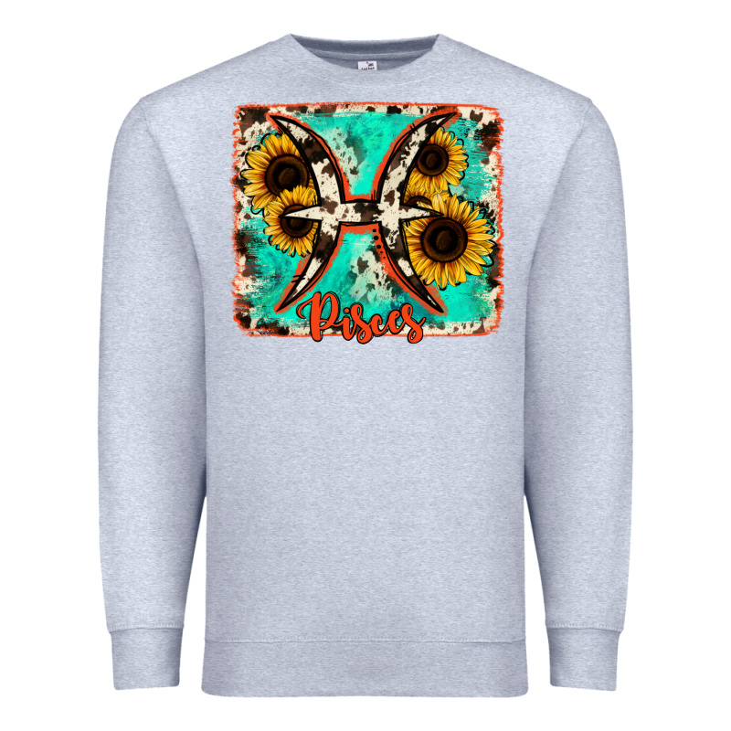 Pisces Turquoise Cowhide Premium Sweatshirt by RanaPortraitStore | Teevron