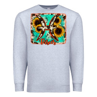 Heather Grey pisces turquoise cowhide Premium Sweatshirt - RanaPortraitStore