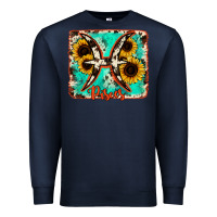Navy pisces turquoise cowhide Premium Sweatshirt - RanaPortraitStore