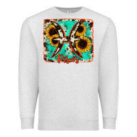 Oatmeal Heather pisces turquoise cowhide Premium Sweatshirt - RanaPortraitStore