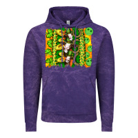 Cloud Purple st patricks cow and coin wıth clovers and leopard brushstrokes Vintage Hoodie - Artiststas