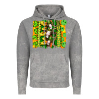 Cloud Rock st patricks cow and coin wıth clovers and leopard brushstrokes Vintage Hoodie - Artiststas