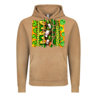St Patricks Cow And Coin Wıth Clovers And Leopard Brushstrokes Vintage Hoodie | Teevron