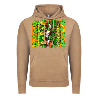 Vintage Coffee st patricks cow and coin wıth clovers and leopard brushstrokes Vintage Hoodie - Artiststas