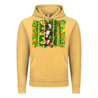 Vintage Mustard st patricks cow and coin wıth clovers and leopard brushstrokes Vintage Hoodie - Artiststas