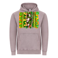 Vintage Zinc st patricks cow and coin wıth clovers and leopard brushstrokes Vintage Hoodie - Artiststas