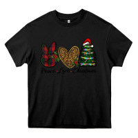 Black peace love christmas Heavy Core Tee - RanaPortraitStore