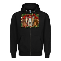 Black Christmas horses Zipper Hoodie - RanaPortraitStore