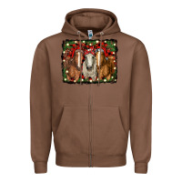Chestnut Christmas horses Zipper Hoodie - RanaPortraitStore