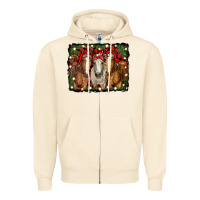 Sandshell Christmas horses Zipper Hoodie - RanaPortraitStore