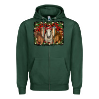 Sports Green Christmas horses Zipper Hoodie - RanaPortraitStore