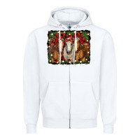 White Christmas horses Zipper Hoodie - RanaPortraitStore