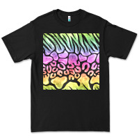 Black neon rainbow safari seamless pattern Premium Tee - BundleAndBundleShop
