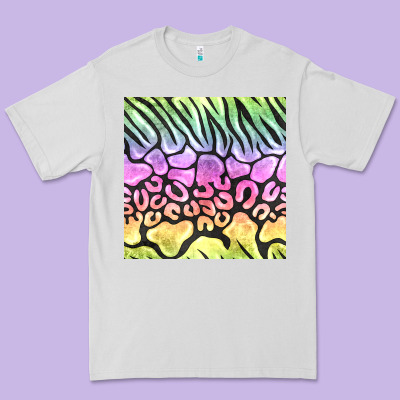 Neon Rainbow Safari Seamless Pattern Premium Tee Designed By Bundleandbundleshop