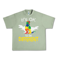 Oil Green it’s ok to be different autism dinosaur Urban Heavy Tee - linhVisuals