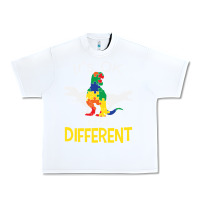 White it’s ok to be different autism dinosaur Urban Heavy Tee - linhVisuals