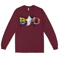 Burgundy Boo Long Sleeve Tee - SublimationCraftShop