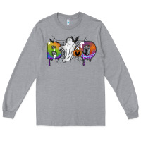 Heather Grey Boo Long Sleeve Tee - SublimationCraftShop