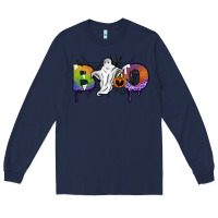 Navy Boo Long Sleeve Tee - SublimationCraftShop