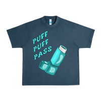Midnight Navy puff puff pass inhaler Urban Heavy Tee - linhVisuals