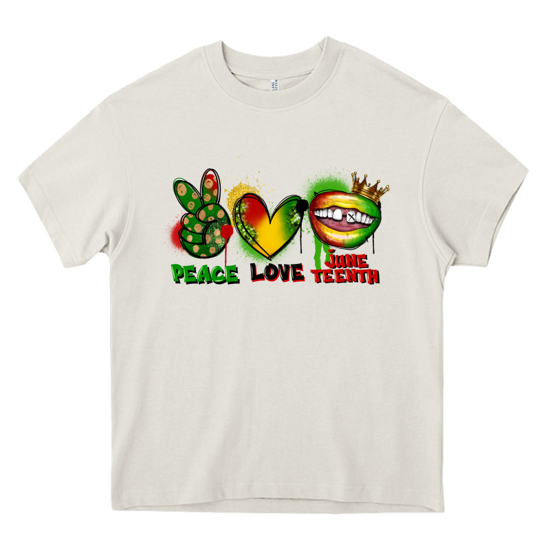 Peace Love Juneteenth Heavy Core Tee by FaDigitalArtStudio | Teevron